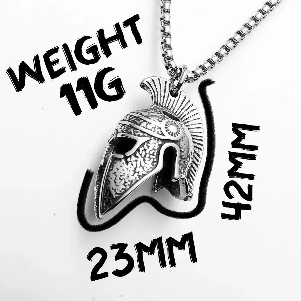 Spartan Roman Helmet Men Necklaces With Pendant Stainless Steel Jewelry For Male Women Punk HipHop Accessories Gifts Wholesale