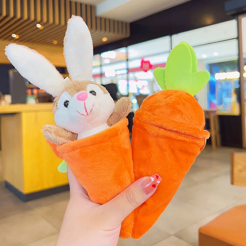 Detachable Rabbit Carrot Plush Pendant Keychain