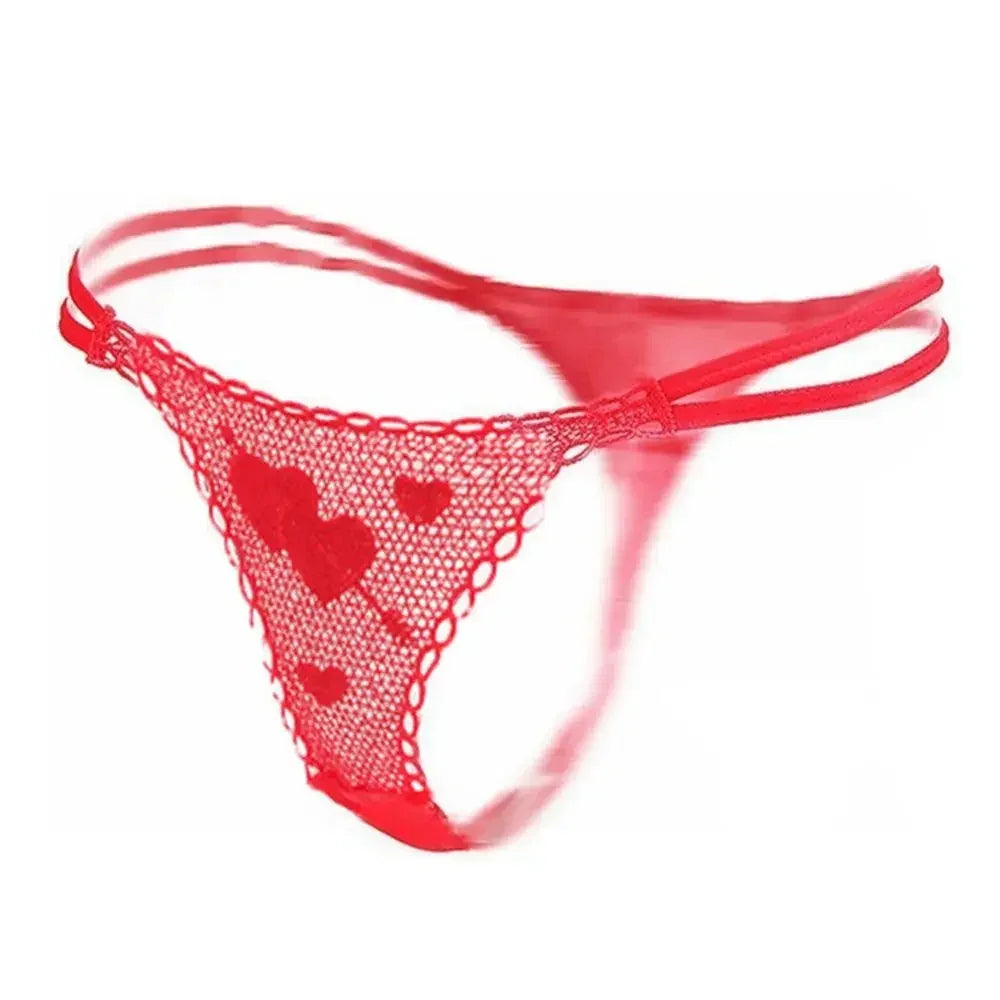 Valentines Day Creative Bikini Sexy Women's Lace Underwear Rose G-string Panties Briefs Thongs V-string