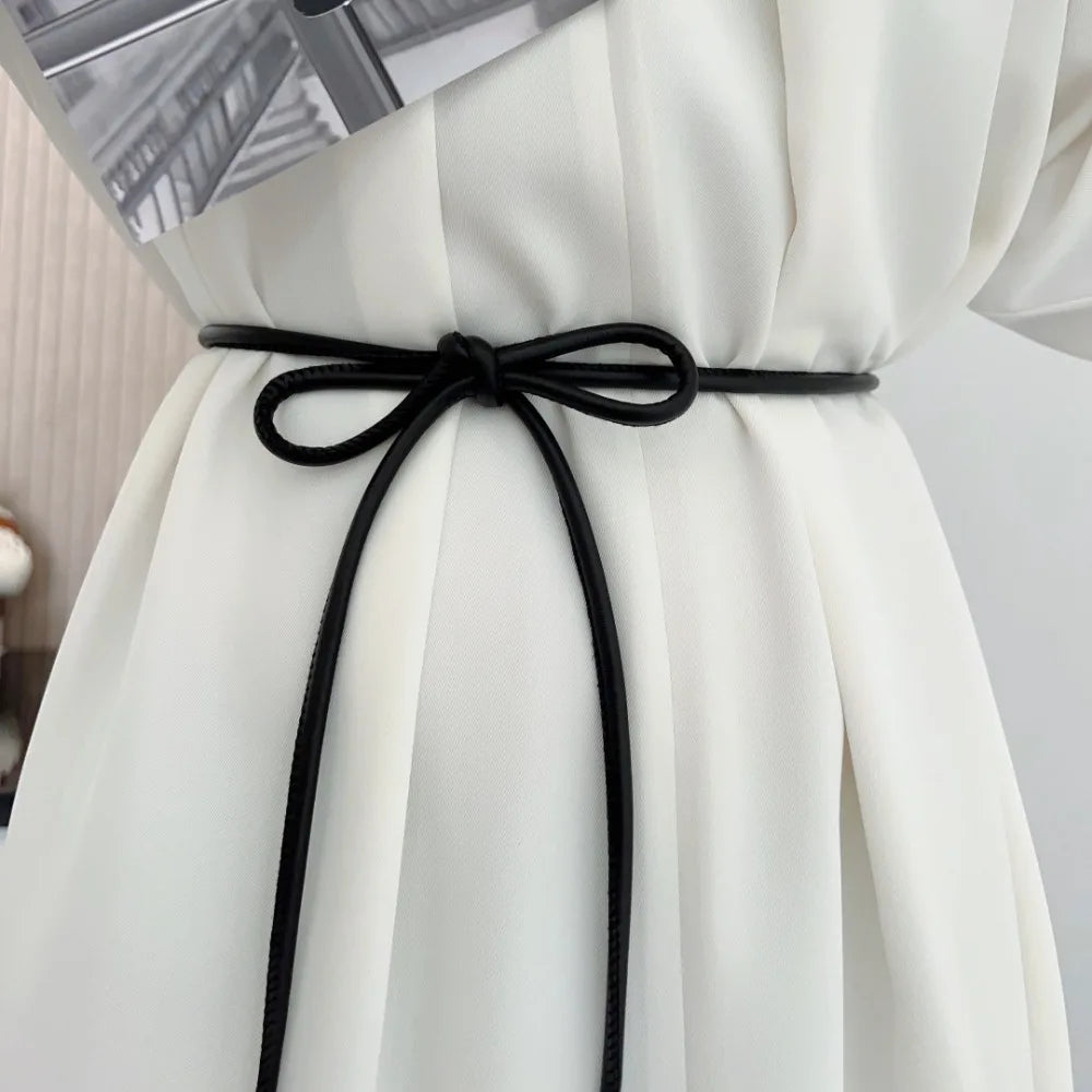 Knotted Leather Rope Waist Belt for Women