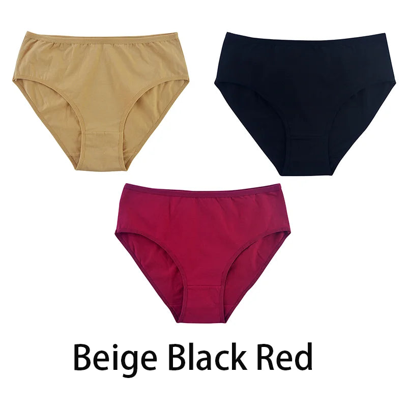 3PCS/Set Women Sexy Seamless Cotton Panties Big Size Underwear Female Underpants Girls 6 Solid Color Soft Briefs Lingerie 8815