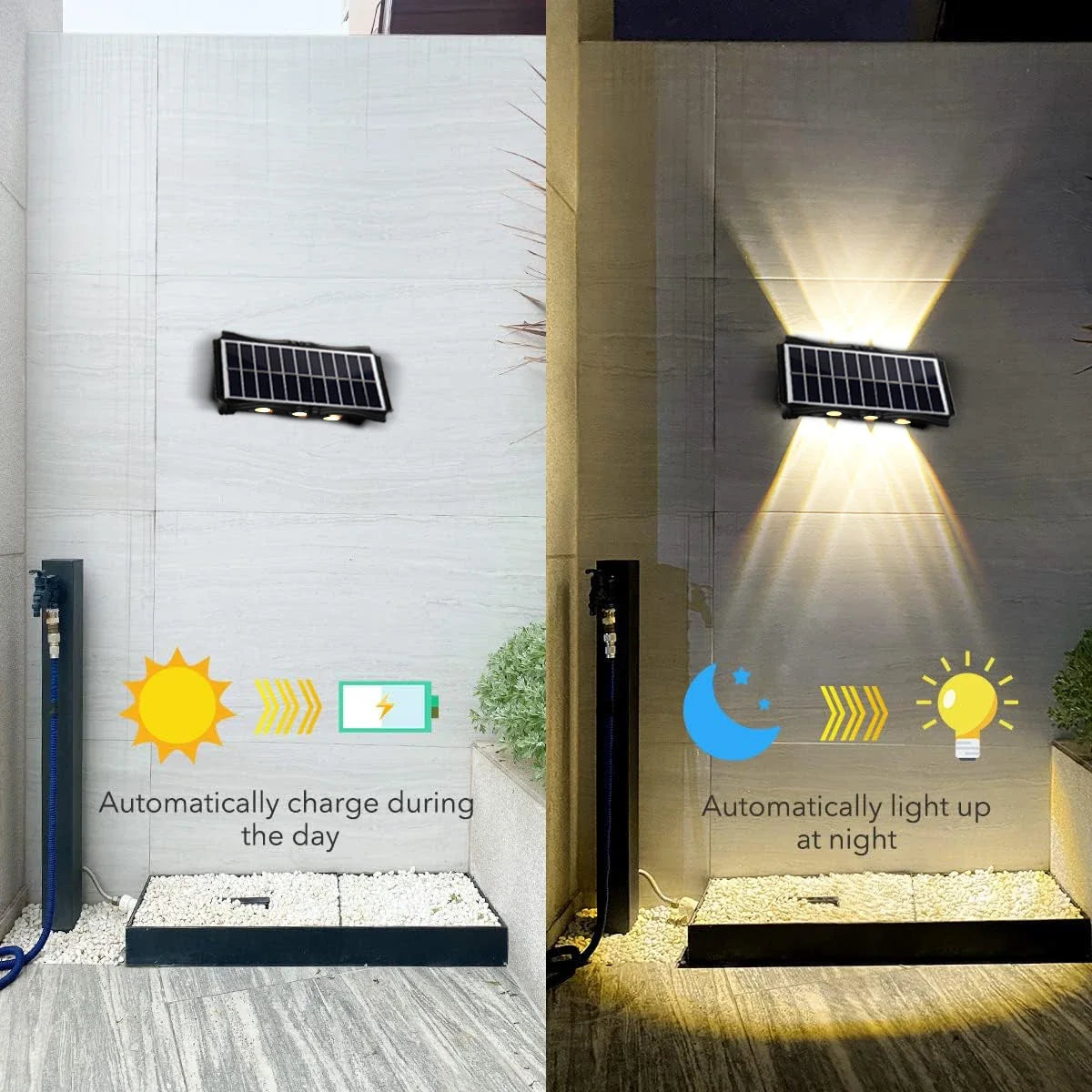 Solar Outdoor Wall Light, Waterproof Up & Down Lighting