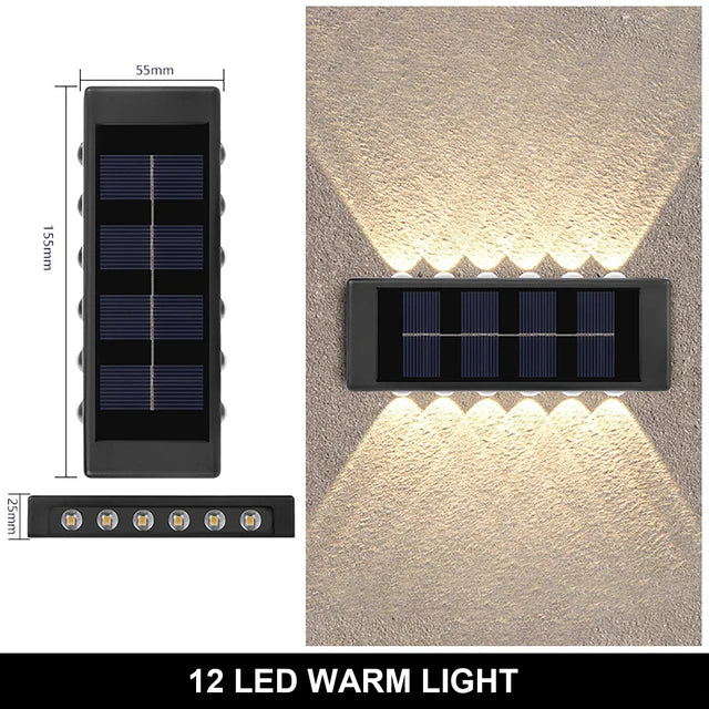 Solar Outdoor Wall Light, Waterproof Up & Down Lighting