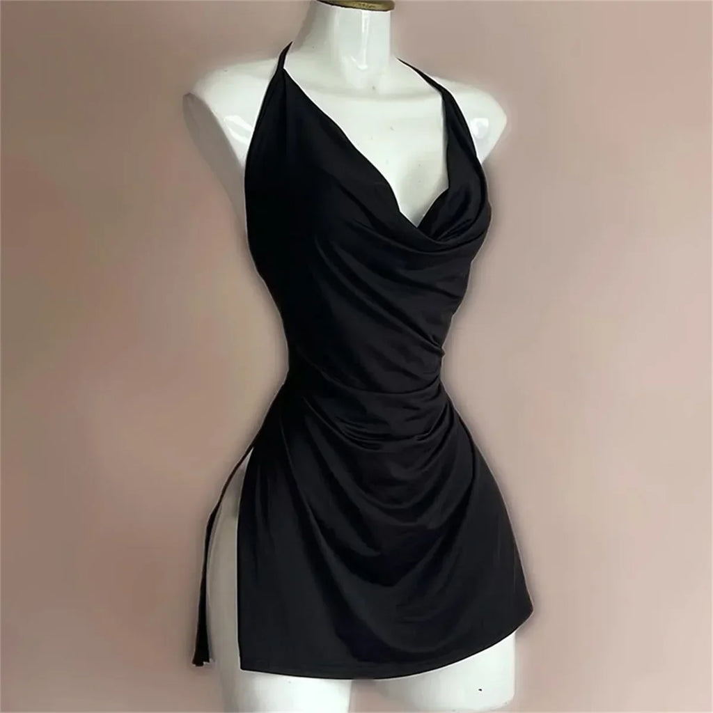 V Neck Backless Sundress | Sexy Lace Up Beach Dress -femstylo