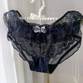 Lolita Ruffled Lace Mesh Panties Sexy And Airy With A Low Waist And Sweet Bow Japanese Lolita Panties Comfortable And Elegant
