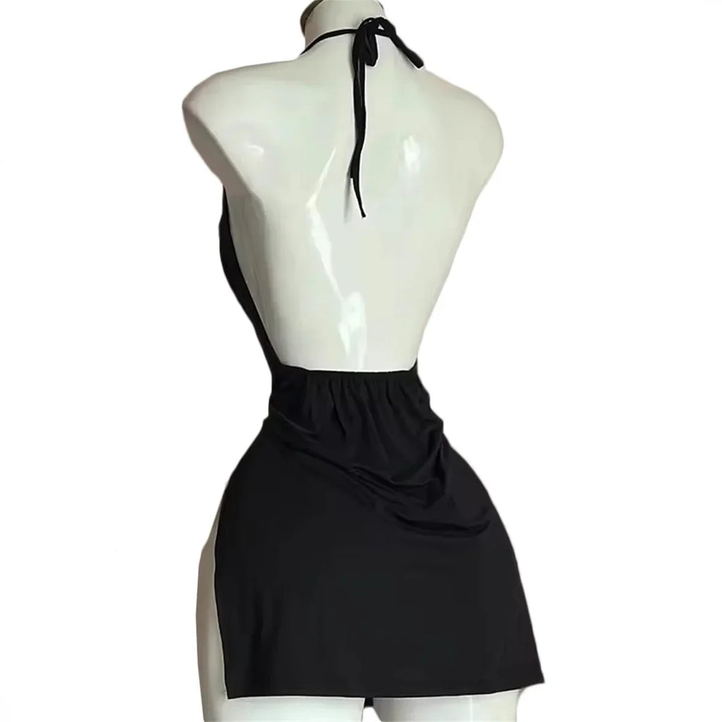 V Neck Backless Sundress | Sexy Lace Up Beach Dress -femstylo