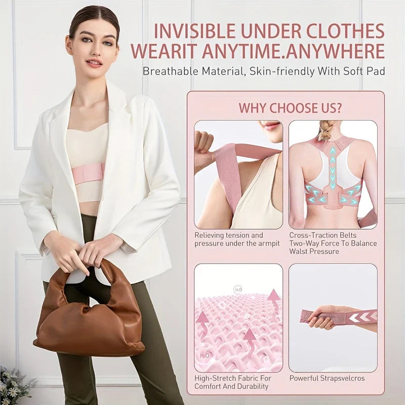 Invisibility Breathable Posture Corrector Belt Adjustable Rectify Posture Back Support Belt Back Neck Brace Posture Training
