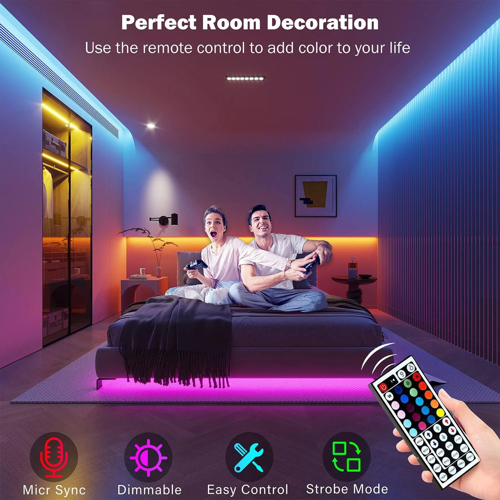 RGB LED Strip Lights 5m — App Control, Music Sync