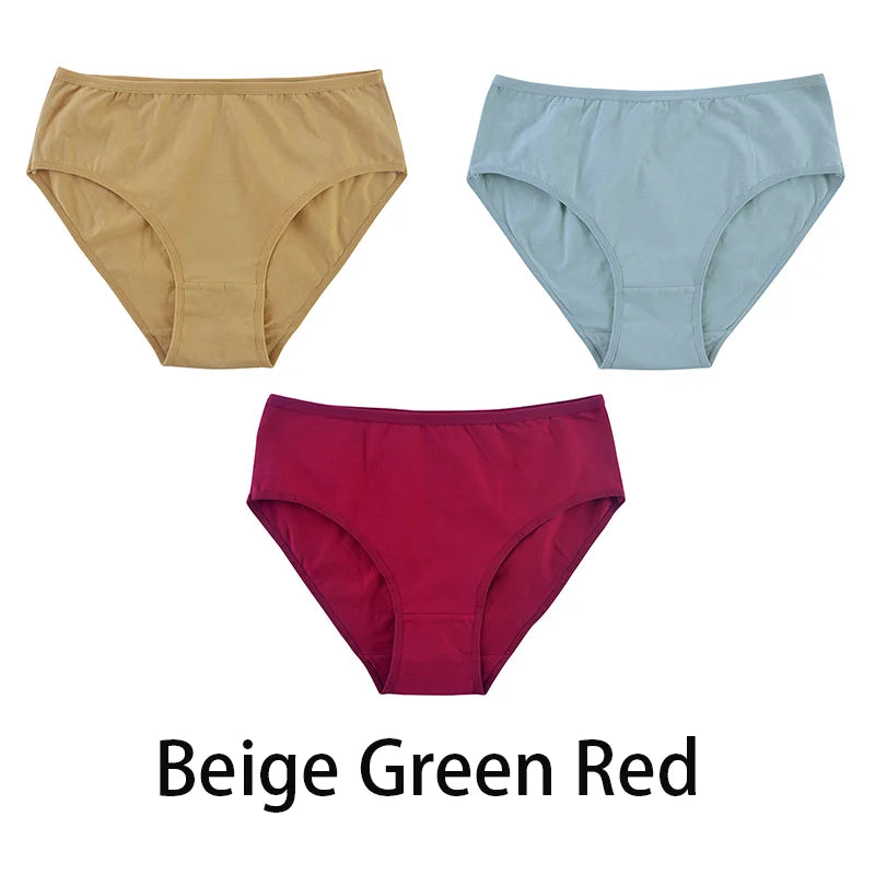 3PCS/Set Women Sexy Seamless Cotton Panties Big Size Underwear Female Underpants Girls 6 Solid Color Soft Briefs Lingerie 8815