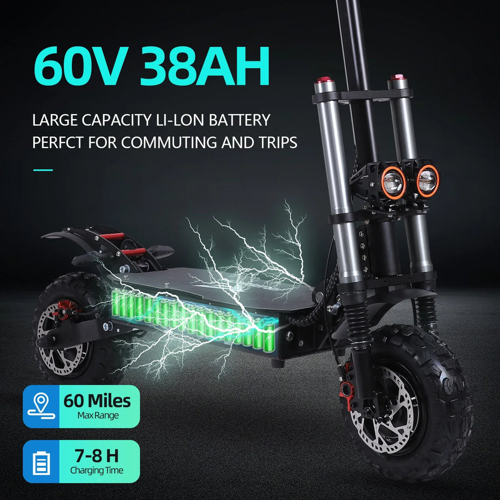 FREEBOY 6000W Adult E-Scooter | 53MPH & 60V 38Ah Battery