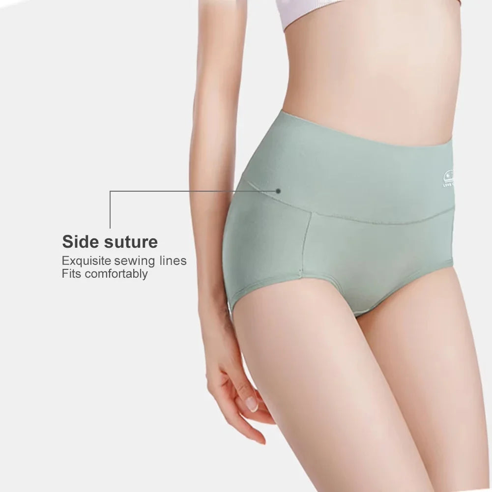 5 Pack Women's Cotton High Waisted Underwear - Tummy Control & Butt Lift, Graphene Antibacterial, Breathable Comfort, No Ride Up