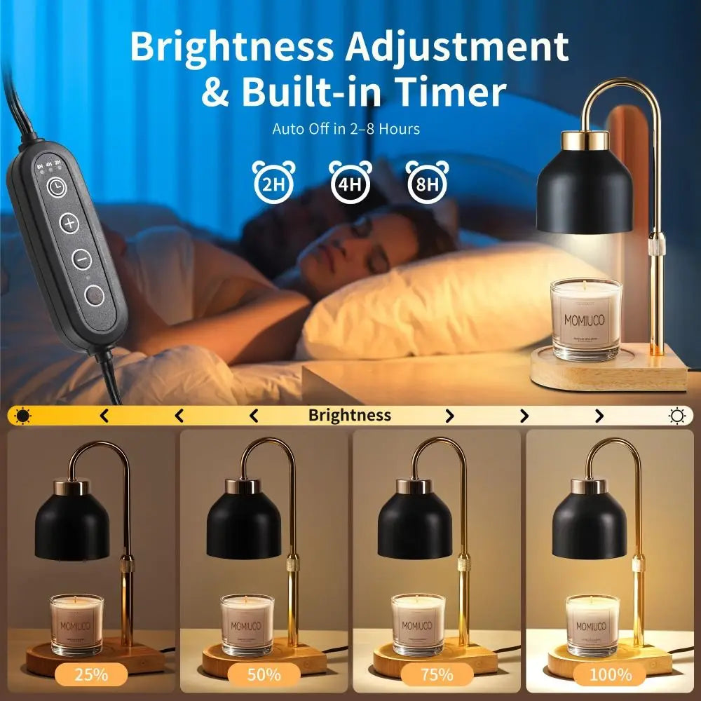 Candle Warmer Lamp with Timer, Dimmer & 2 Bulbs, Adjustable