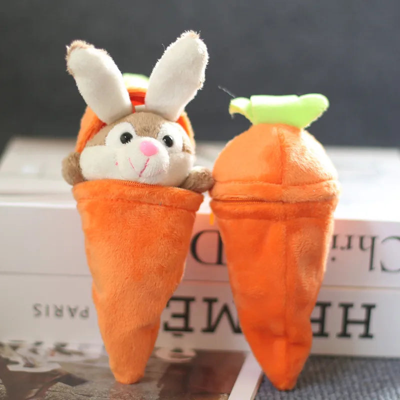 Detachable Rabbit Carrot Plush Pendant Keychain