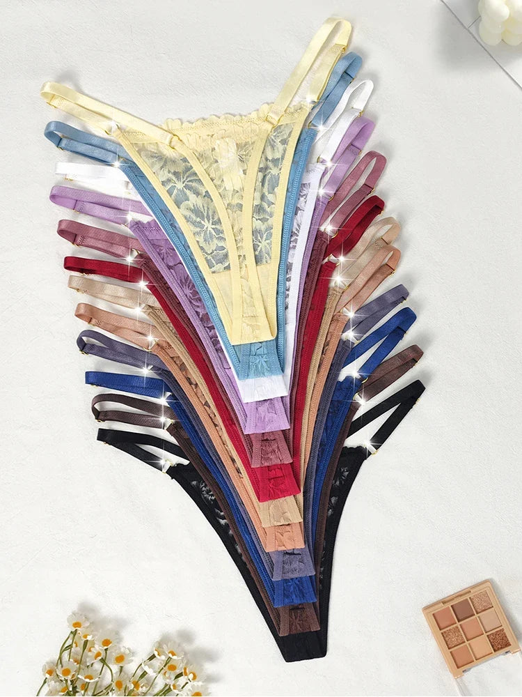 12pcs/Set Low Rise Sexy Women's G-string Breathable Comfortable Female Lingerie Erotic Elegant Lady Thongs Underwear Panties