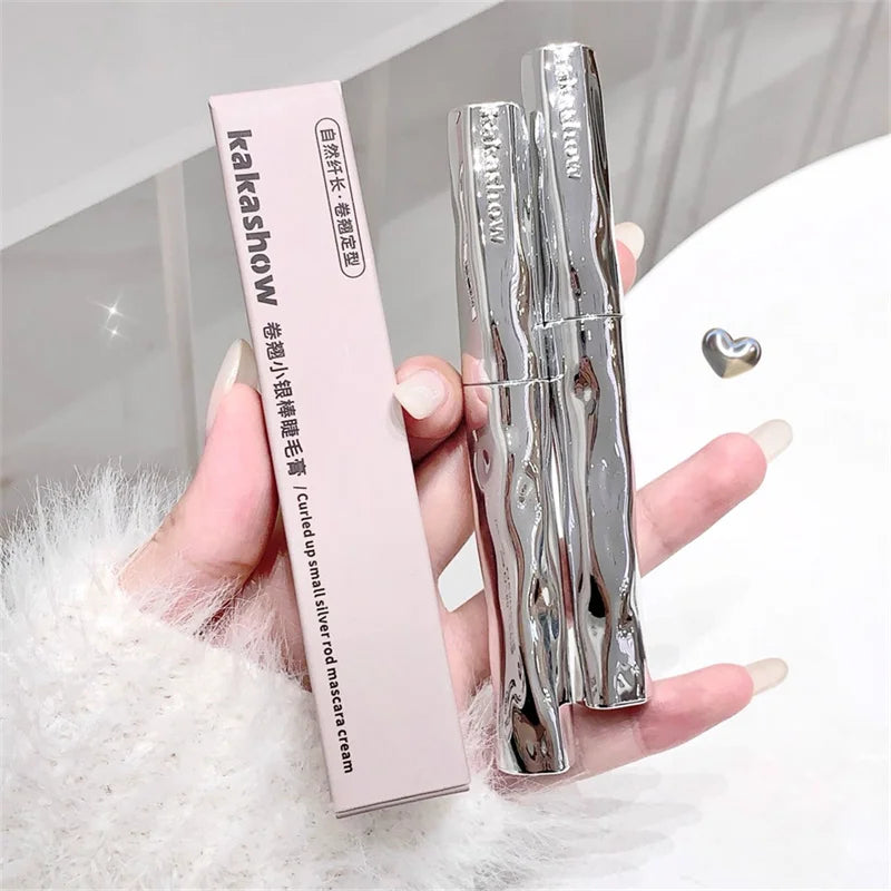Silver Silk Fiber Matte Mascara Makeup Ultra-Fine Brush Lengthens Eyelashes Waterproof Fast Dry Eyelash Extension Mascara Makeup