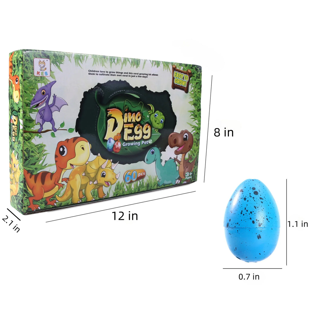 60-Pack Magic Dinosaur Hatching Eggs Water-Growing Toy Kit, Educational Dinosaur Breeding Set for Kids