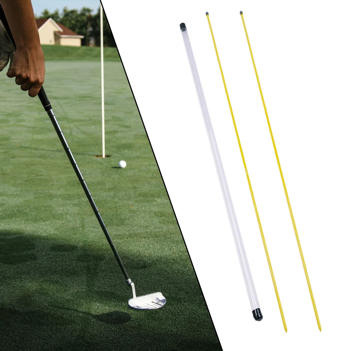 Essential Golf Training Tool Alignment Sticks & Storage Bag
