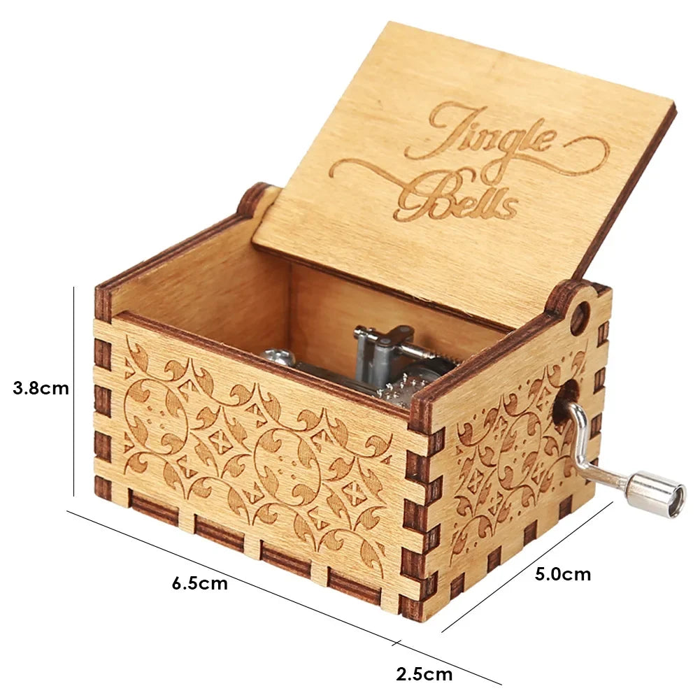 You Are My Sunshine Wooden Carved Vintage Handcrafted Melody Music Box Antique Clockwork Gift for Girlfriend