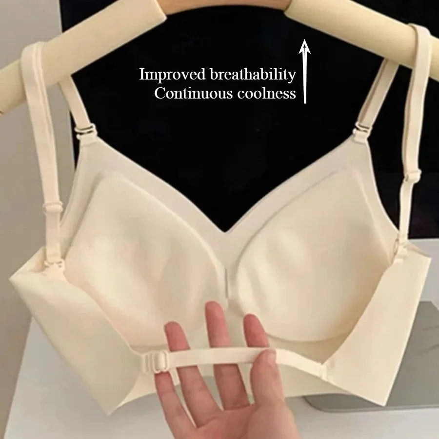 Women Invisible Bra Deep U Plunge Bras Backless Top for Dresses Sexy Lingerie with Transparent Strap Push Up Strapless Underwear