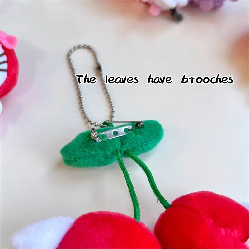 Kawaii Cherry Series Plush Doll Pendant, Kitty Character Puppy Character Kawaii Character Pom Purin Keychain Gift