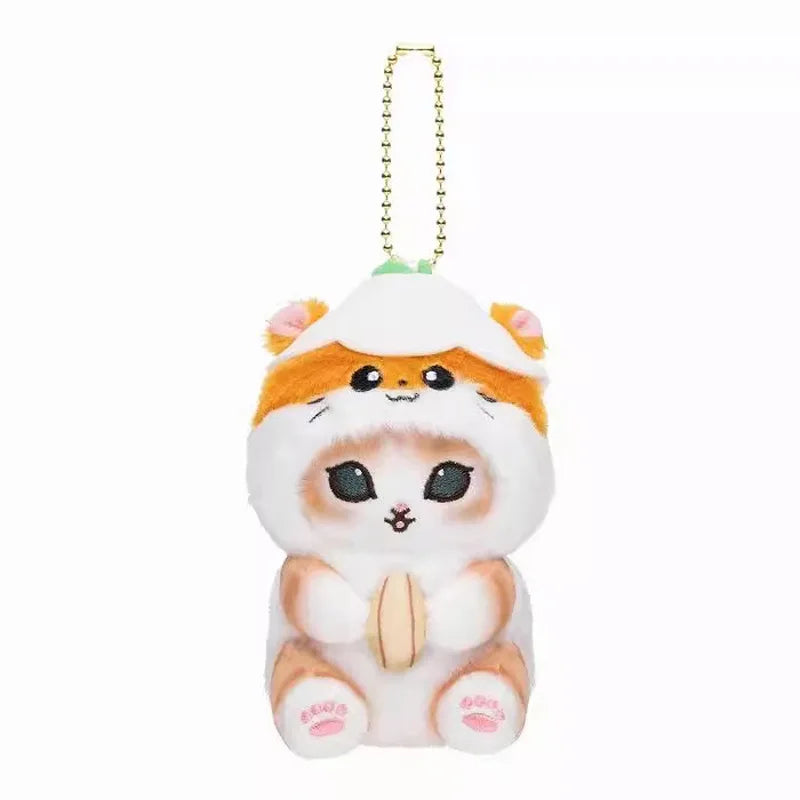 Kawaii Frog & Kitty Plush Keychain