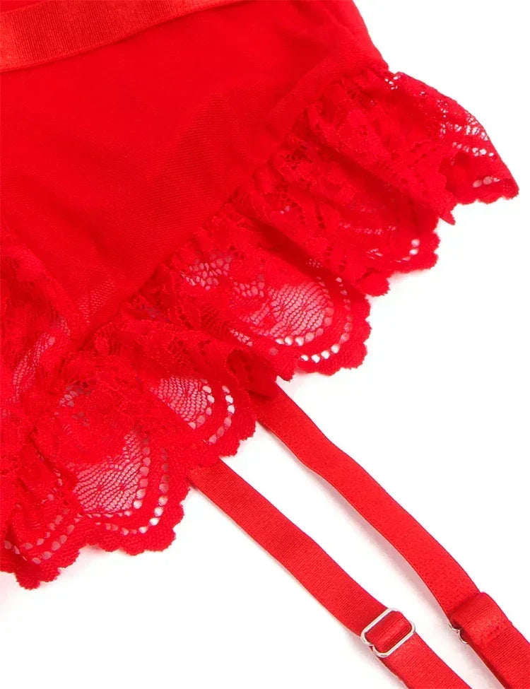Comeondear Suspenders Women Teddy Leotard Sexy Plus Size Rompers Lingerie Underwire Lace Garter Bodysuits Slim Jumpsuit Pajamas