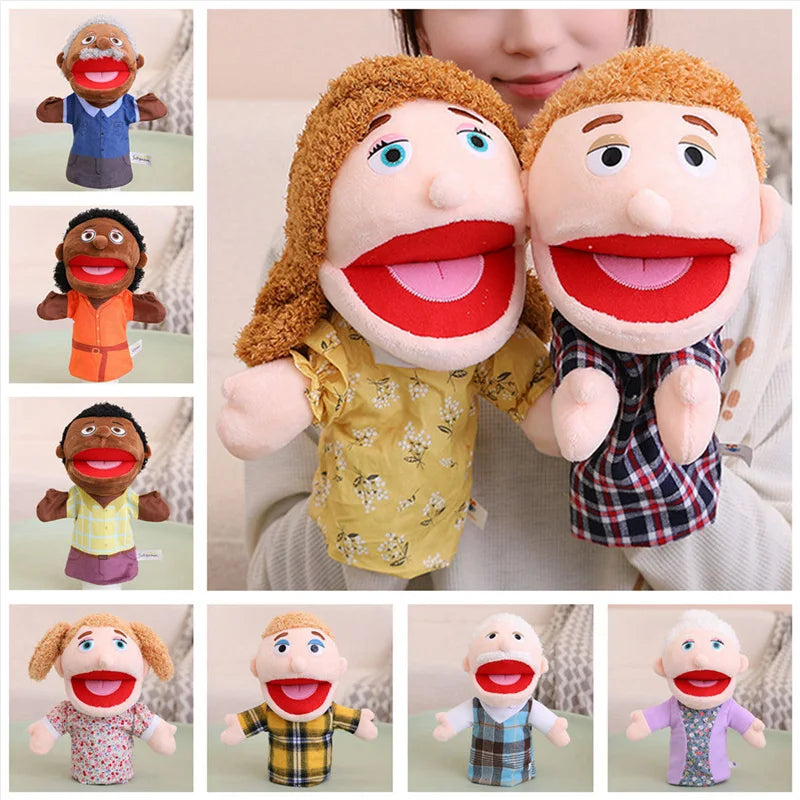 28-33cm Kids Plush Finger and Hand Puppets, Role Play Bedtime Story Toys for Boys and Girls