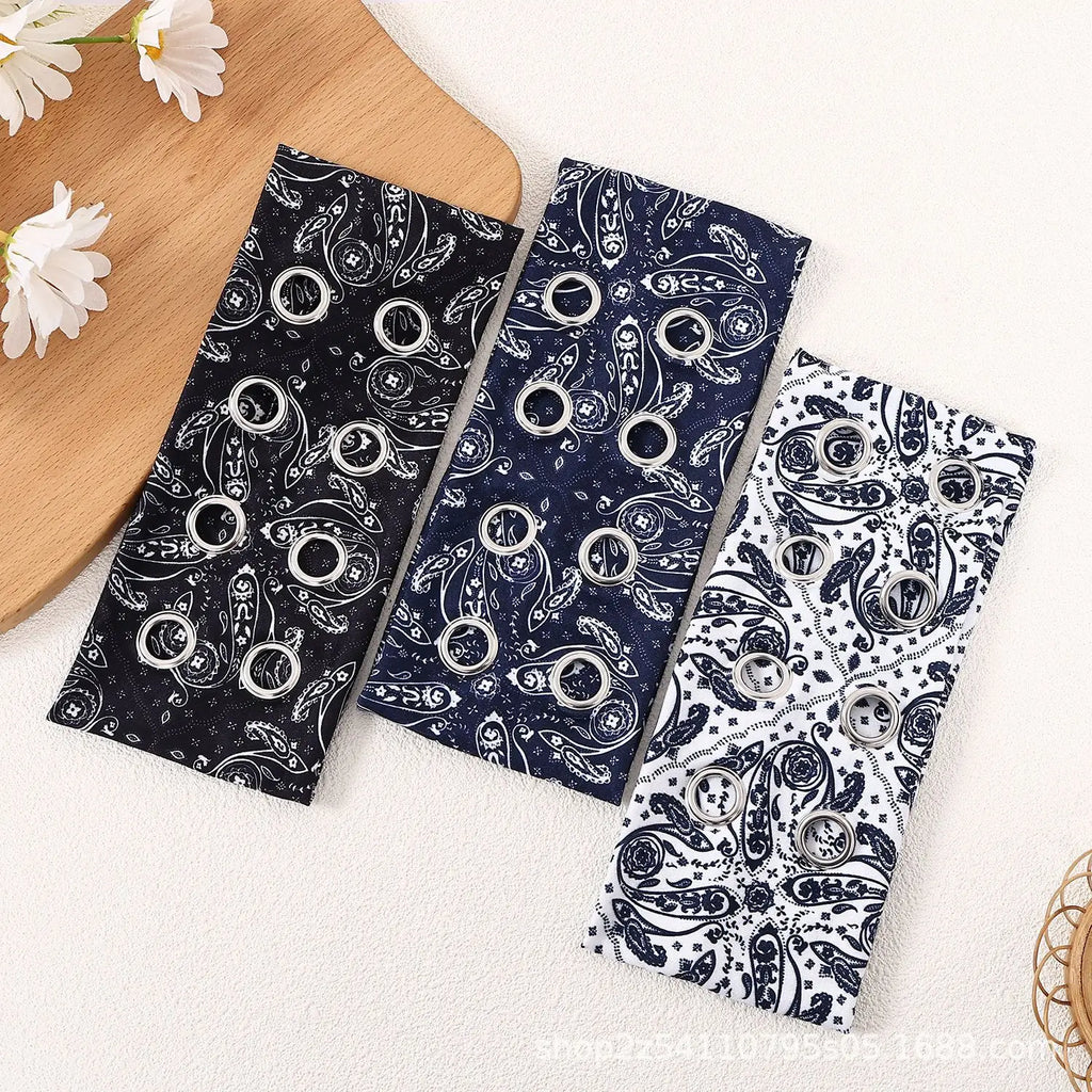 Punk Wide Elastic Eyelet Headband for Women