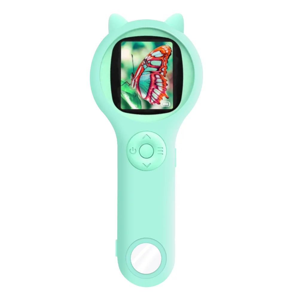 Kids Digital Microscope 200MP with Photo & Video, 500x Magnification, 2.0-inch (5.08 cm) IPS Screen, 8 LEDs, Rechargeable Educational Science Toy