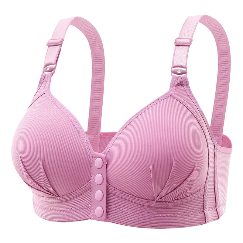 New Large Size Front Buckle Sexy Push up WOMEN'S Bra Adjustable Thin Cup Breathable Comfortable Middle-aged Mom Ladies Underwear