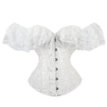 Fashion Princess Style Women Lingerie Bodyshaper Bridal Corset Bustier Tops For Women Short-Sleeve Lace Up Corselet Plus Size