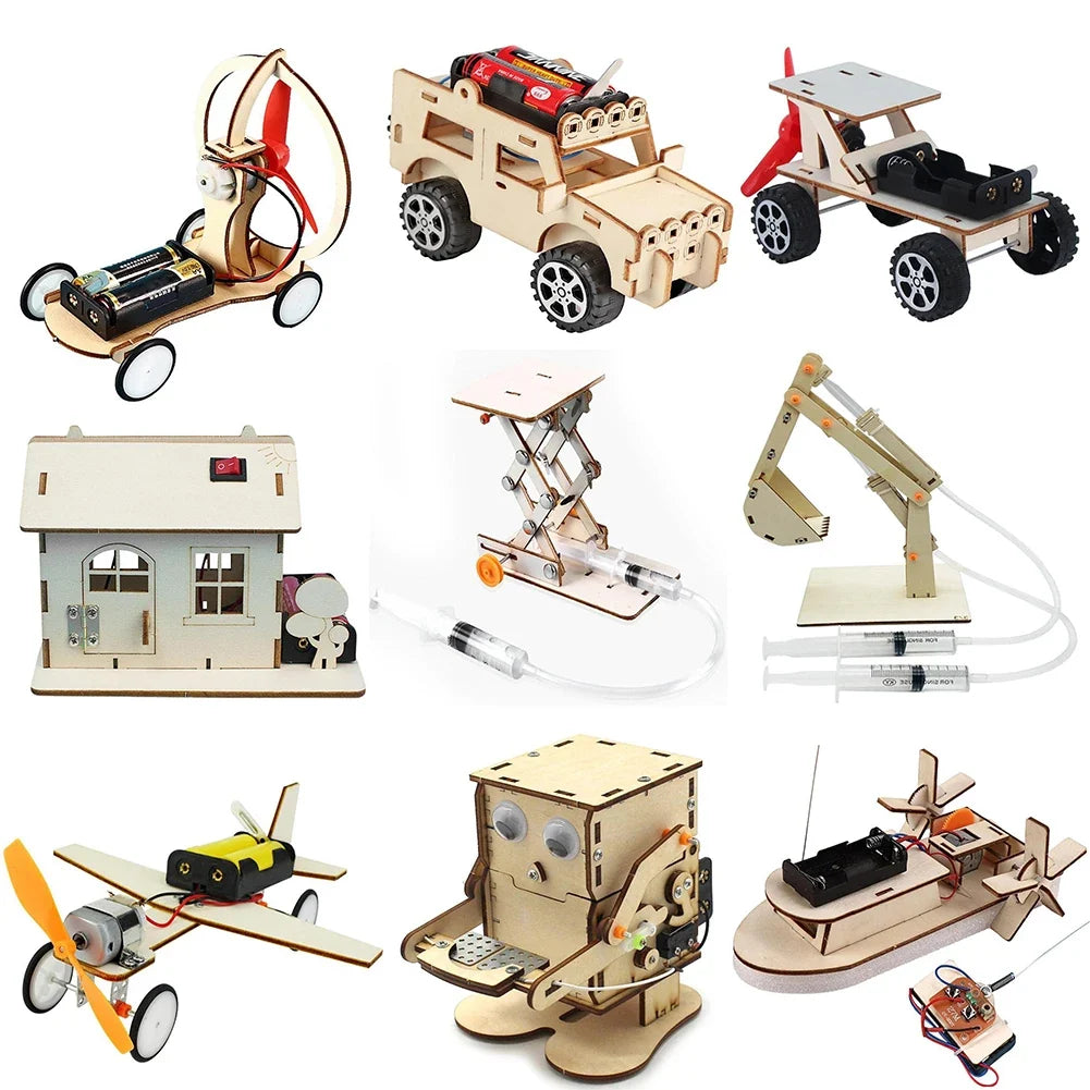 DIY STEM Projects Kit for Kids – 3D Wooden Car and Boat Model Puzzle