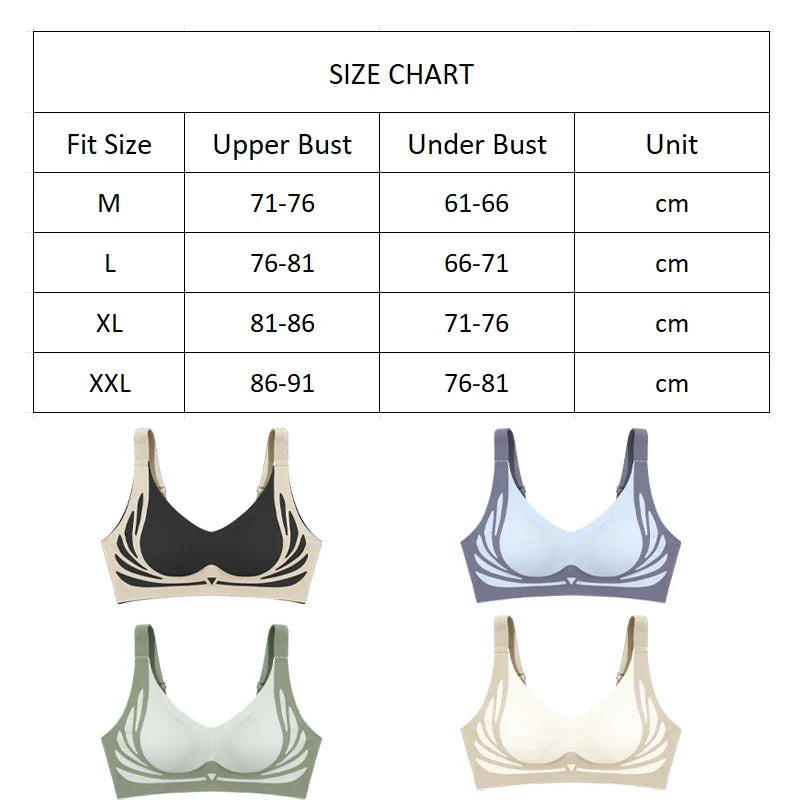 Plus Size Super Gather Push Up Bras Women Soft Support Seamless Underwear Female Full Cup Lift-Up Bras No Steel Sleepwear