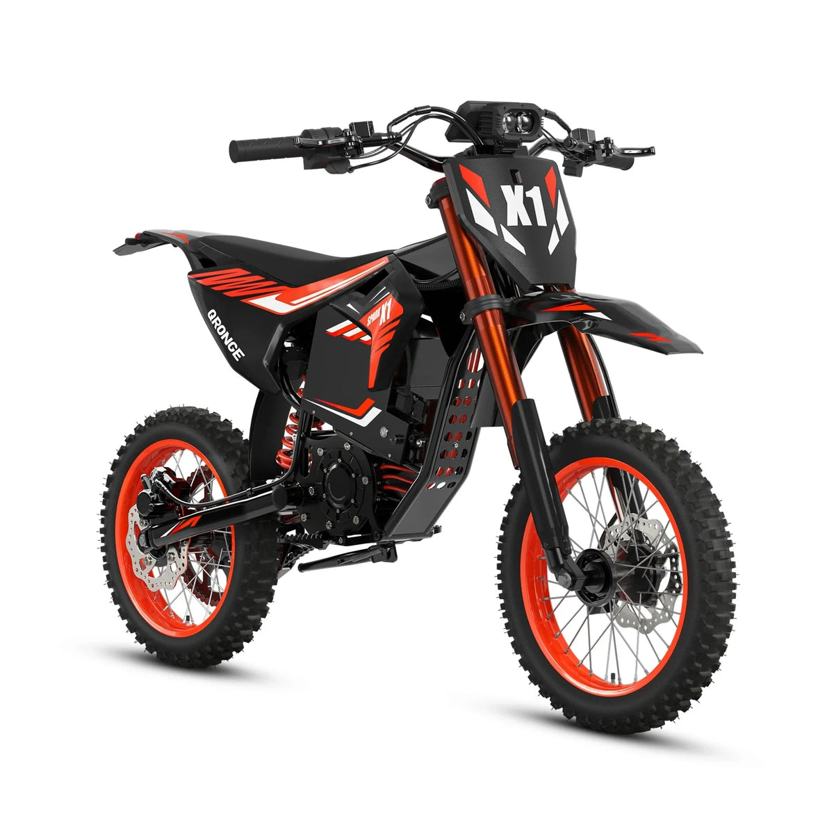 Qronge X1 Spark M electric dirt bike — 4500W off-road e-motorcycle with fat tires, 50 MPH