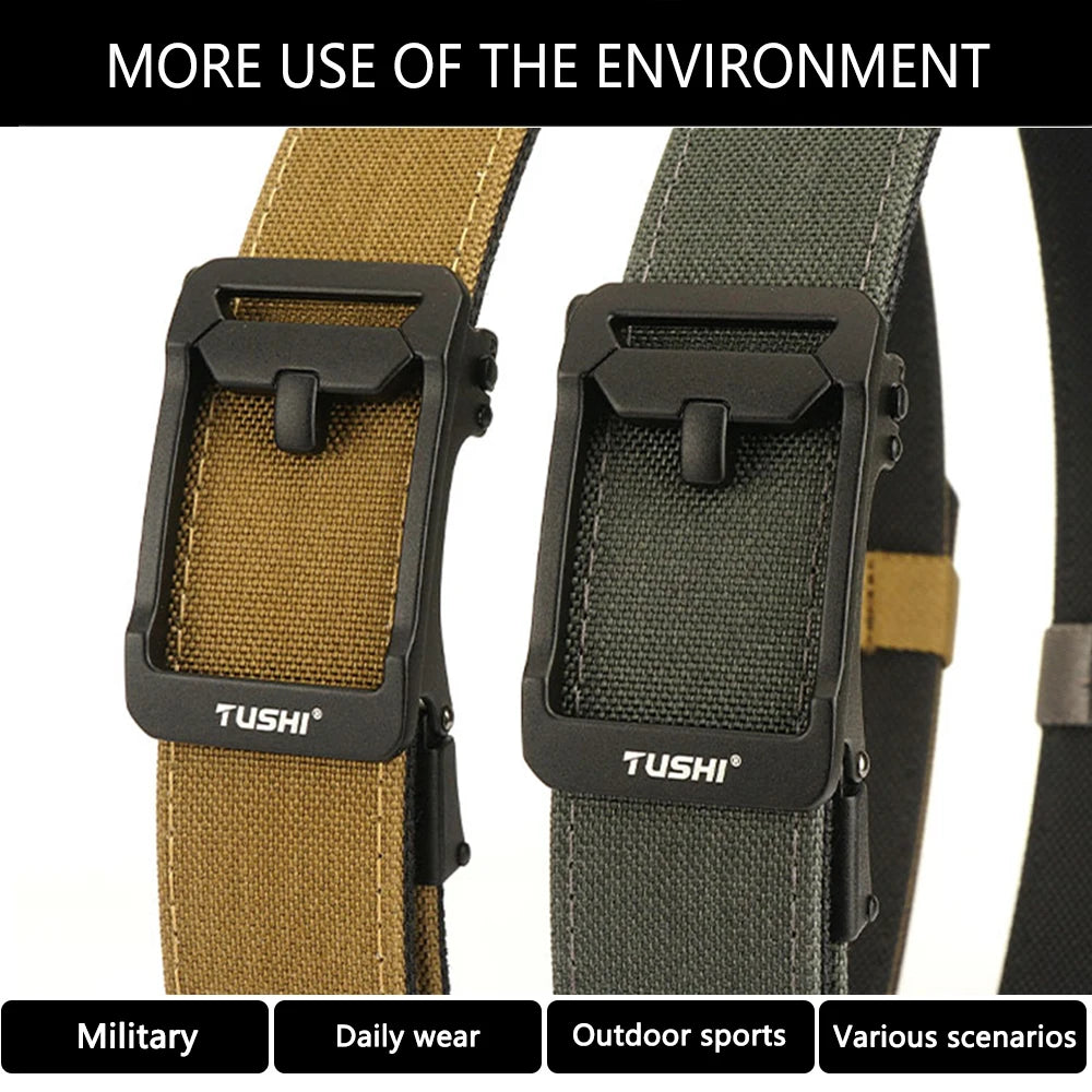 Tactical Nylon Gun Belt with Quick-Release Metal Buckle