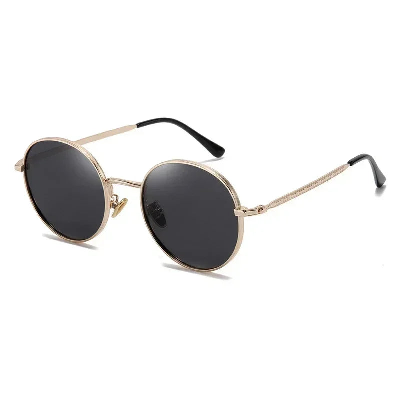 Steampunk Round Polarized Sunglasses With Prescription Women Men UV400 Anti-glare Myopia Sun Glasses Power 0 -0.5 -0.75 To -6.0