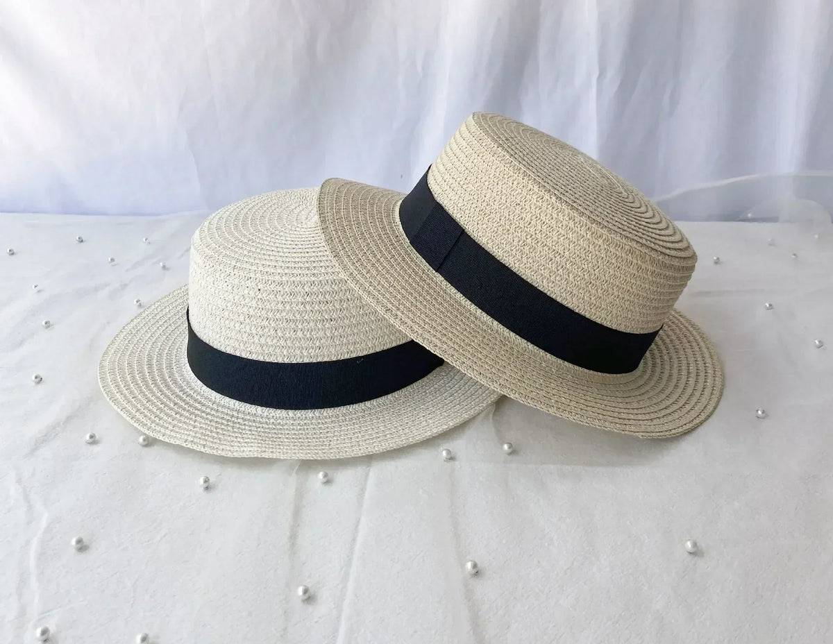 Korean Summer Men's and Women's Top Hats Straw Hats Sunshade Sunscreen Hats Beach Vacation Travel Hat