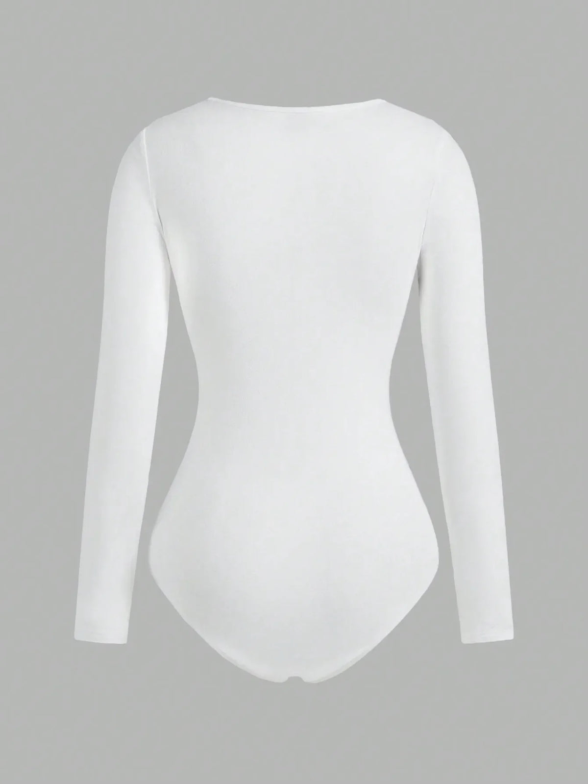 Women's Solid color Square Neck  Open Crotch One-Piece Bodysuit Long Sleeved Body  Lady Streetwear Female Warm Clothing