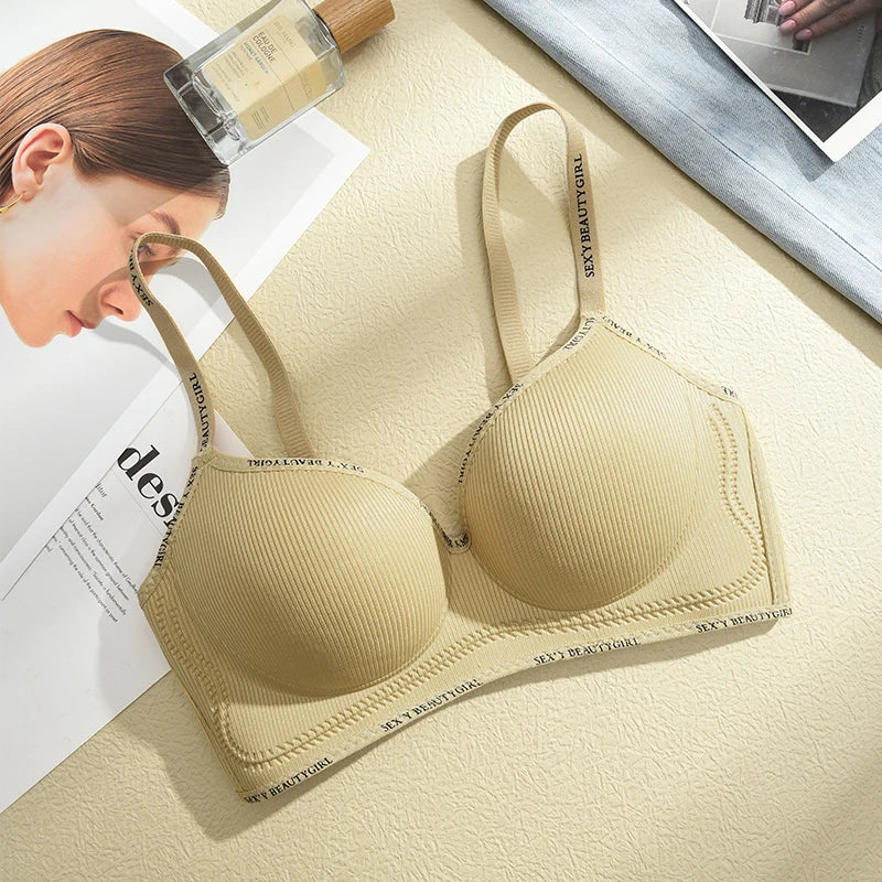 FINETOO Women Underwear Small Chest Sexy Push Up Lingerie Seamless Bra for Women Comfortable Everyday Bra Thick Bralette 32-38AB