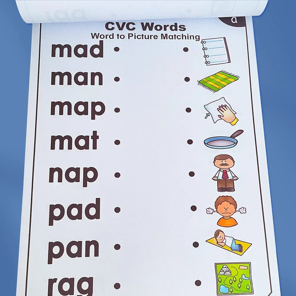 English CVC Words Phonics Workbook – Language Arts Skills Book for Kids (2 Books)