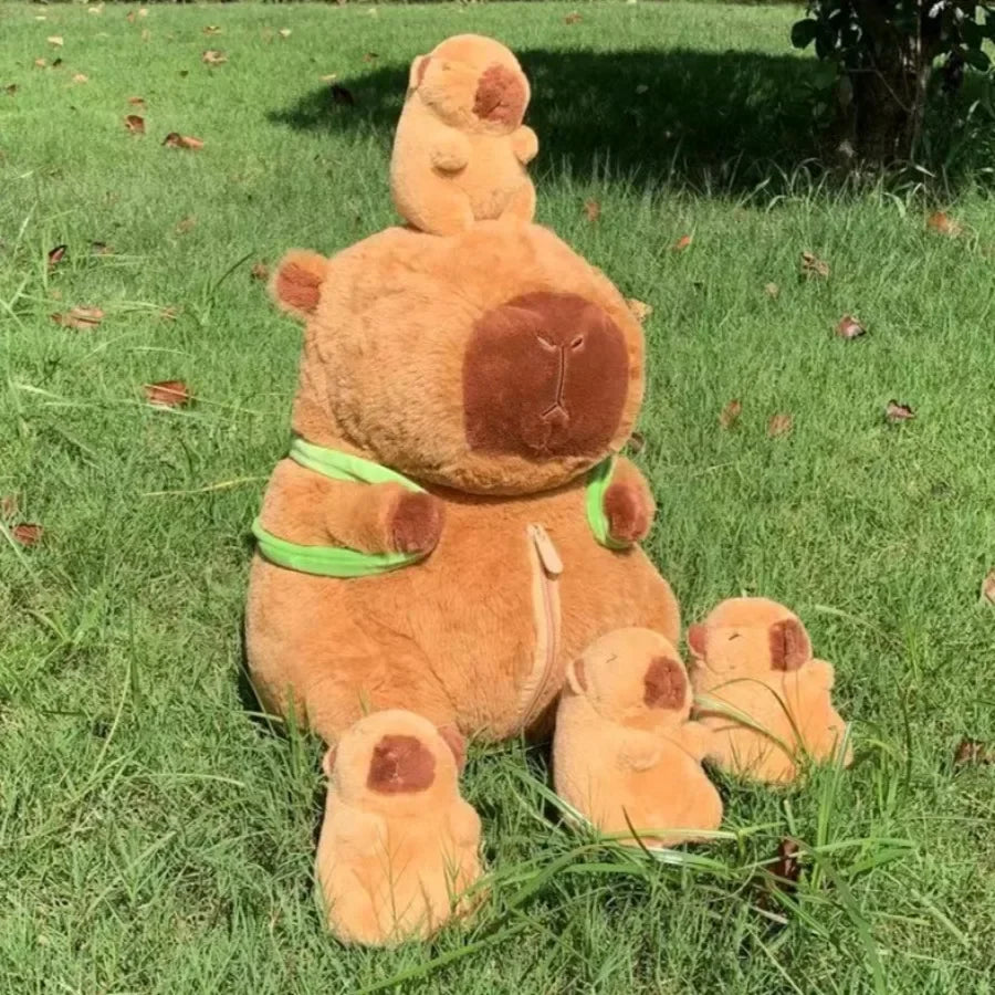 Capybara Plush Toy Set Mommy and 4 Babies