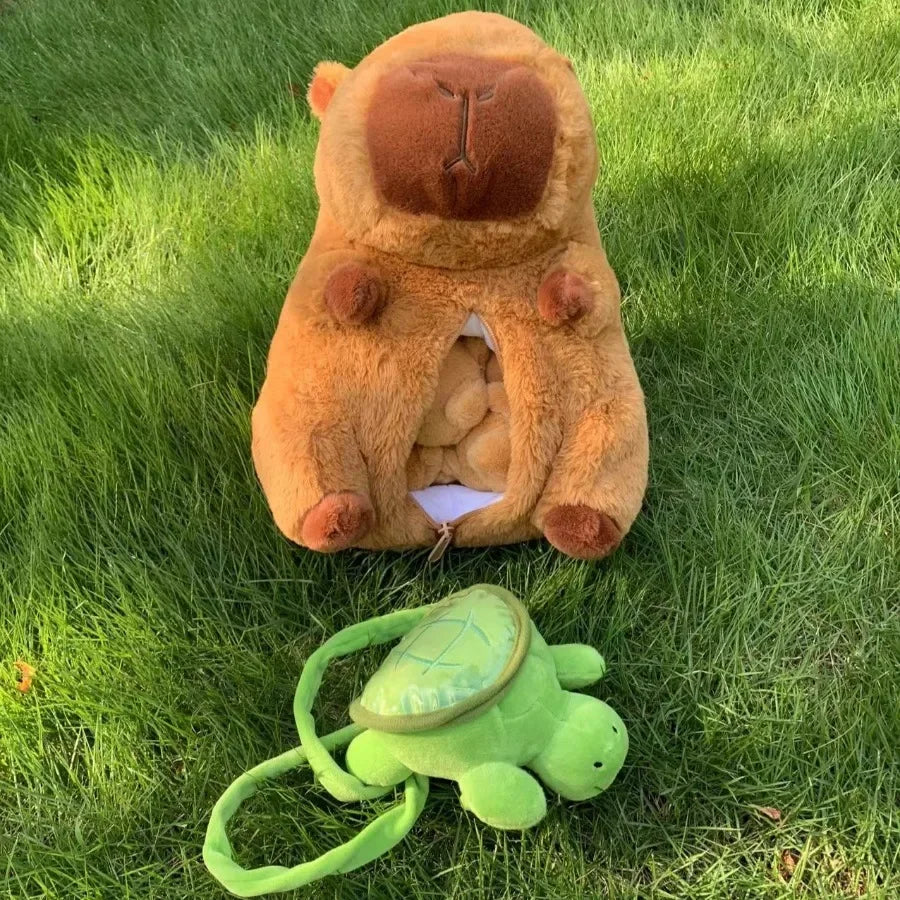 Capybara Plush Toy Set Mommy and 4 Babies