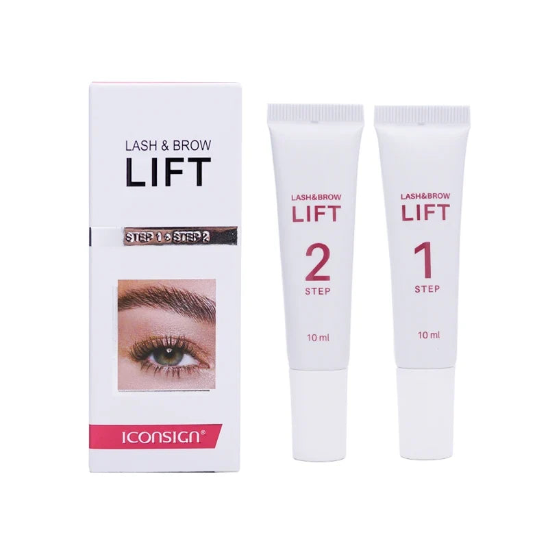 2Pcs 10ml Lash Lift Kit Brow Lamination Lashes Perm Lotion Tube Step 1 and 2 Fixation Setting 8-12Minutes Lifting Eyelash Tool