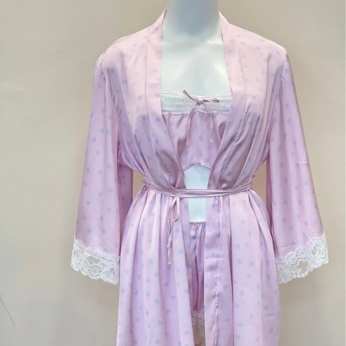 Bridal Kimono Robes Only Beautiful Sexy Pajamas Women's Bathrobe Pure French High Quality Nightgown Lace Mesh Bow Dressing Gowns