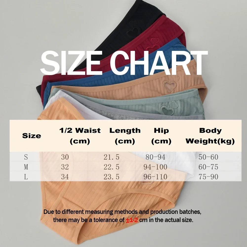 Pure Cotton Underwear Panties For Women Heart Briefs Female Triangle Underpants Woman Soft Panti Intimate sexy Lingerie Panty