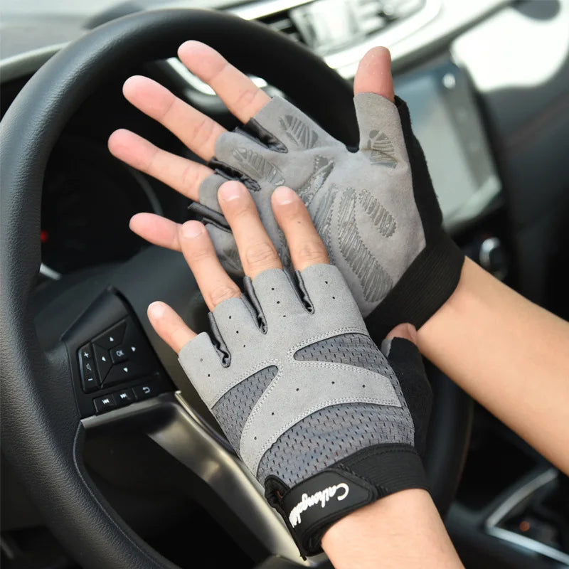 Breathable Fingerless Gloves for Cycling & Gym