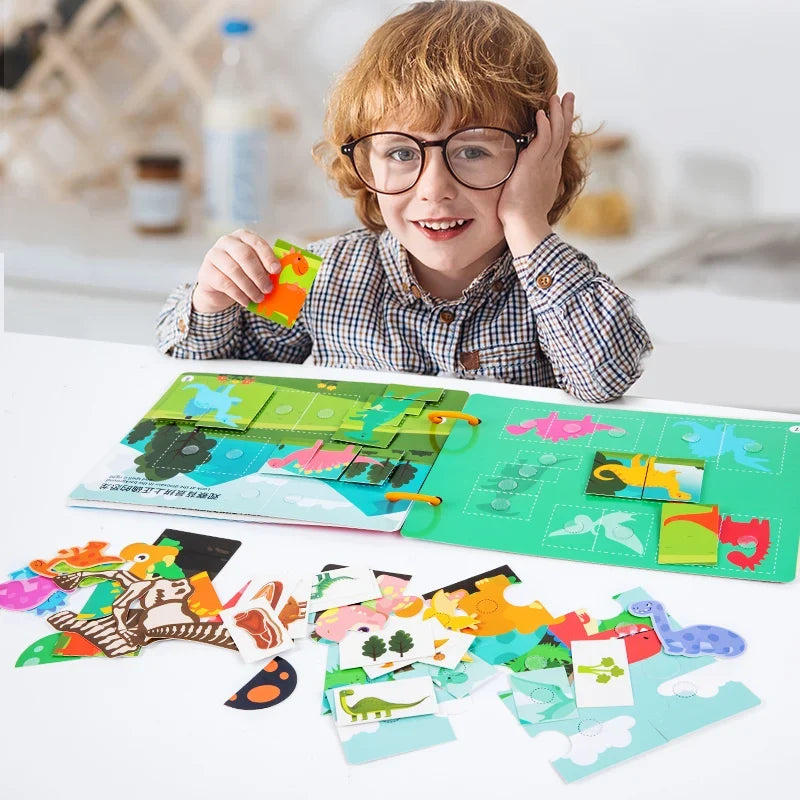 Montessori Quiet Book – Animal and Number Matching Puzzle Toy for Kids