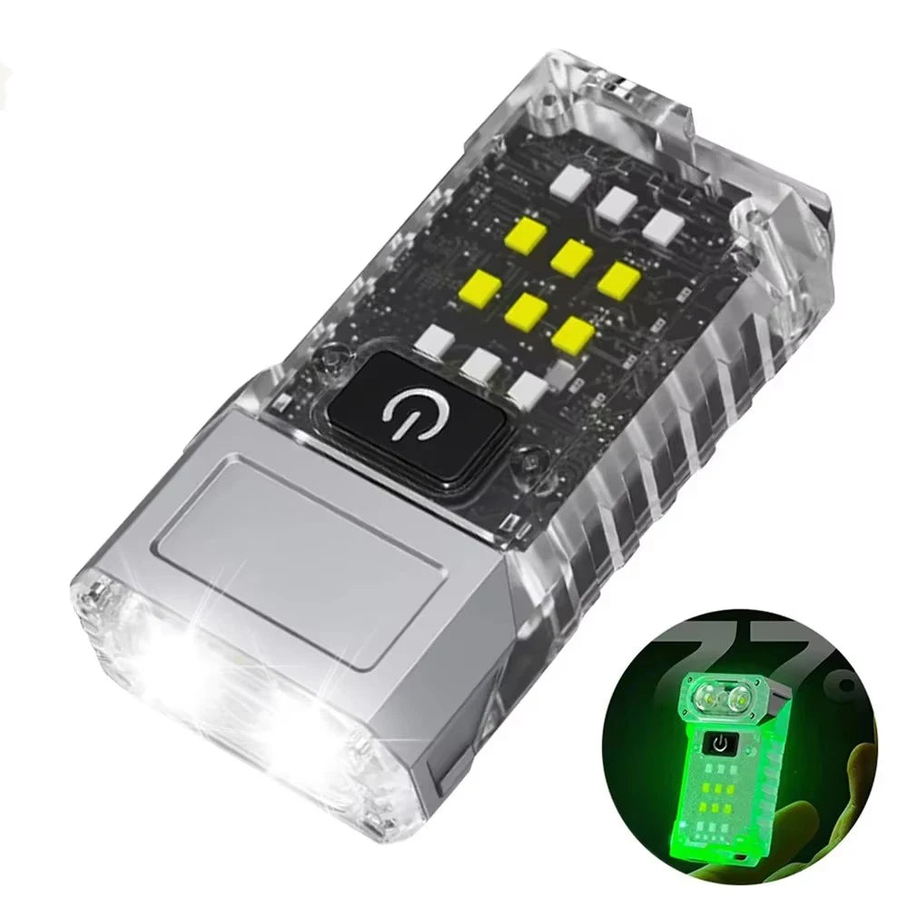 Mini Rechargeable LED Flashlight & Lantern — Magnetic Tail