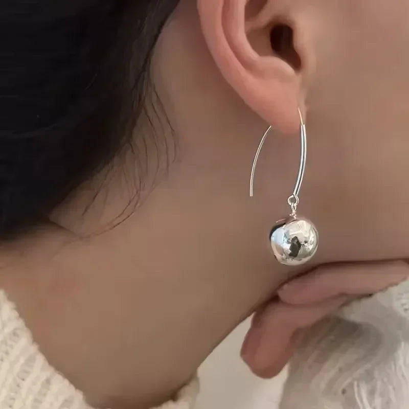 925 Sterling Silver Vintage Tassel Ball Earrings For Women Trendy Earring Jewelry Prevent Allergy Party Accessories Gift