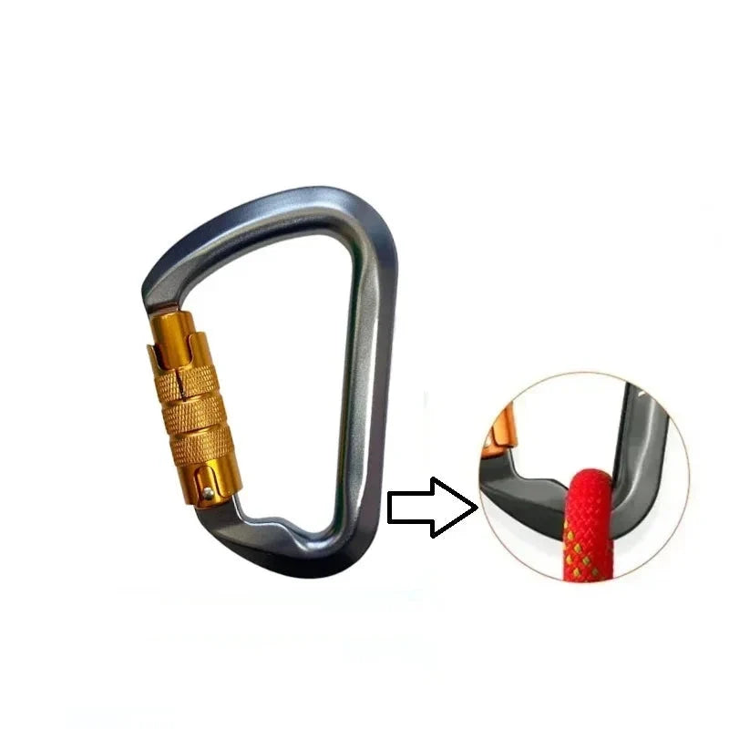 30kN High-Strength Aluminum Carabiner for Rock Climbing
